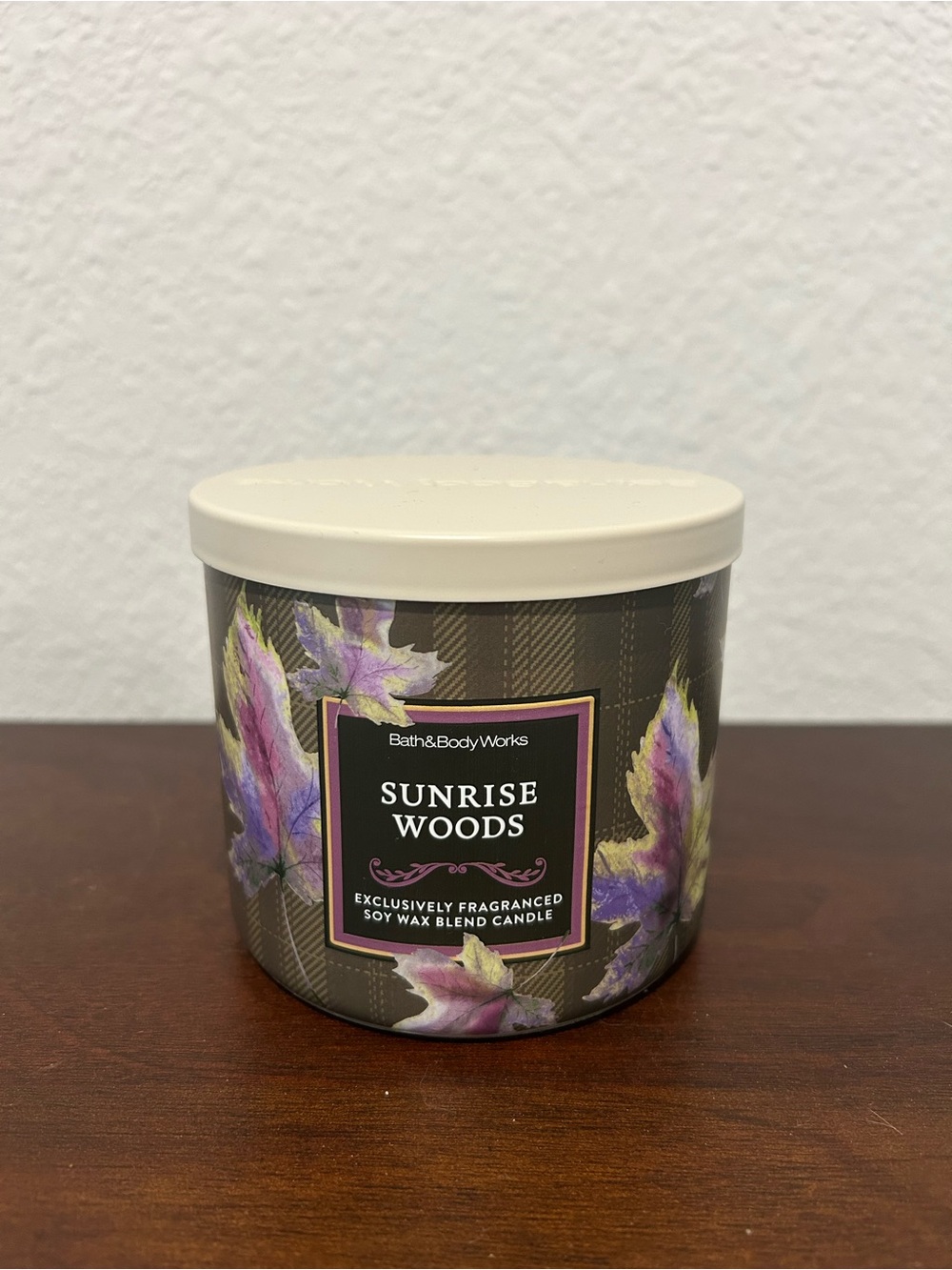 sunrise woods bath and body works candle fall 2025